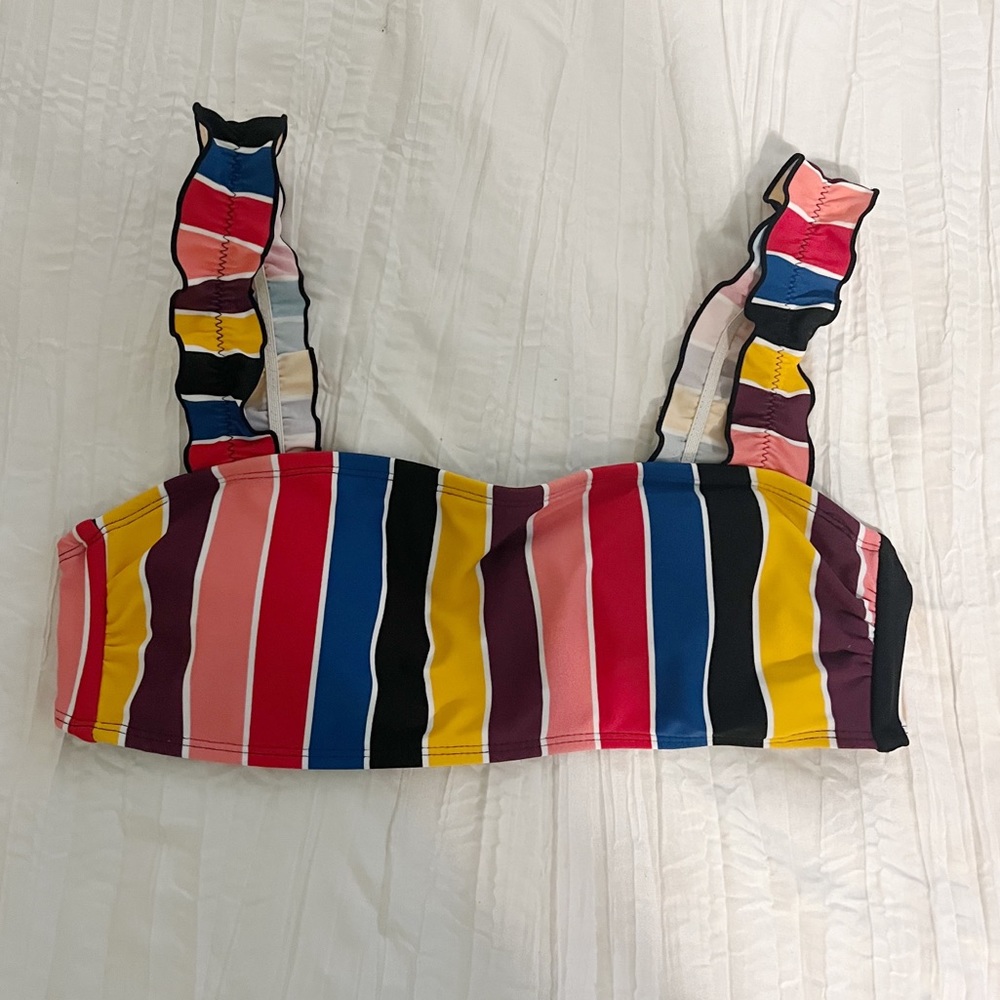 Multicolor stripped bikini top